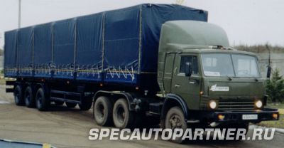 НефАЗ-93341 автопоезд: седельный тягач КамАЗ-5460 и тентованный полуприцеп НефАЗ-93341/02