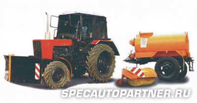 КО-836-02 машина для подметания и ремонта дорог на базе трактора МТЗ 80 (Арзамасский Коммаш)