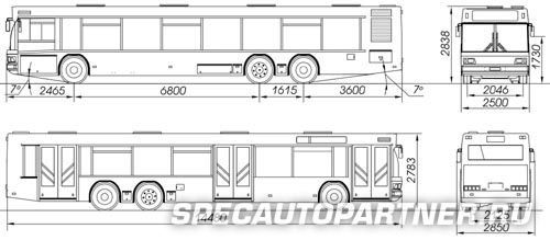 МАЗ-107 автобус городской трёхосный низкопольный