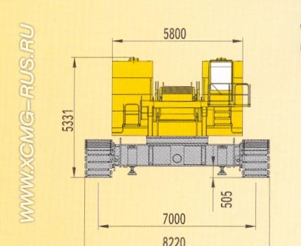 Размеры крана XCMG QUY300