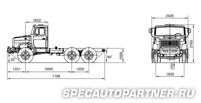 ЗИЛ 4334В2 шасси 6х6