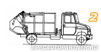 КО-442 мусоровоз с опрокидывателем на шасси ЗИЛ 5301В2 Бычок (Мценский Коммаш)