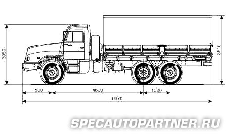 КАМАЗ-4355 бортовой, капотный (6x6)