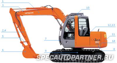 Hitachi Zaxis ZX80LCK экскаватор гусеничный