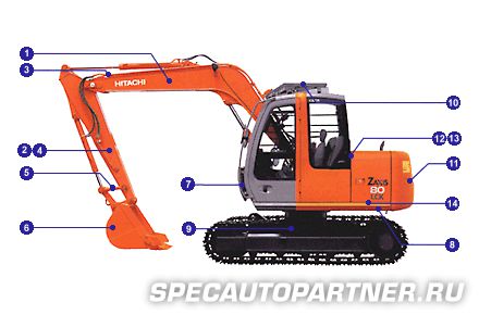 Hitachi Zaxis ZX80LCK экскаватор гусеничный