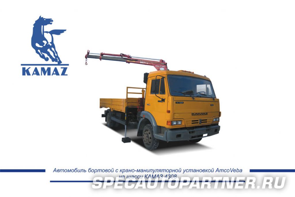 КАМАЗ-4308 бортовой 4x2 с КМУ AmcoVeba 807 T2S
