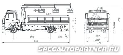 КАМАЗ-4308 бортовой 4x2 с КМУ AmcoVeba 807 T2S