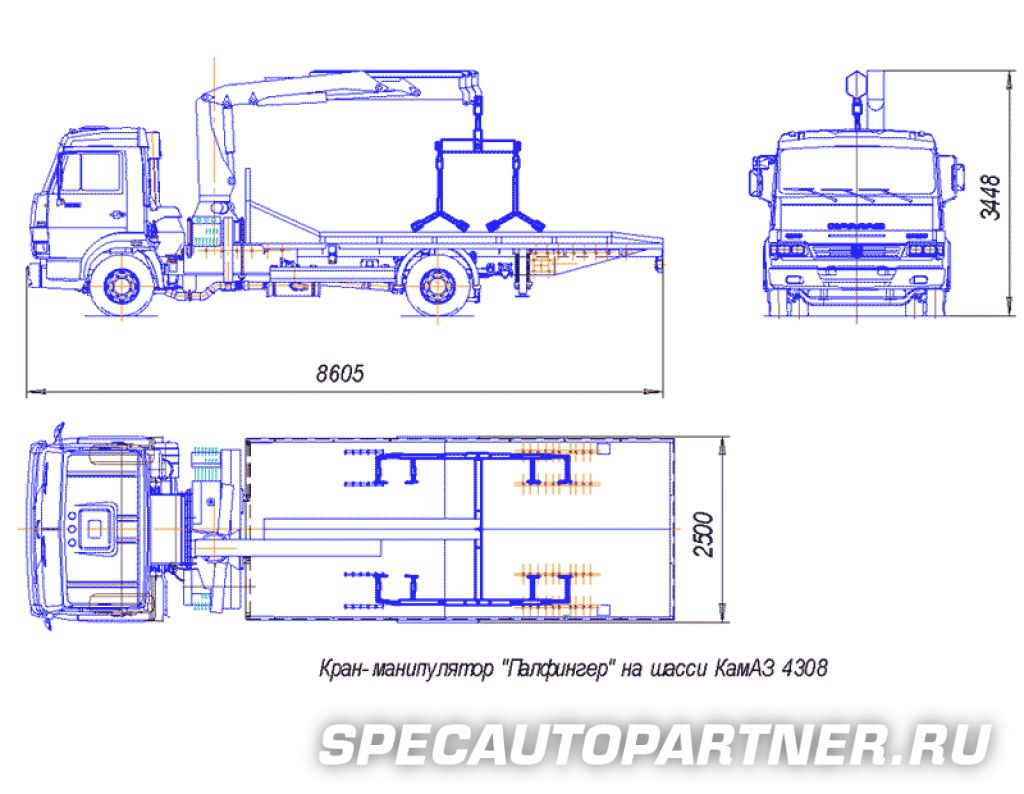 КАМАЗ-4308 эвакуатор с КМУ Palfinger РК 12000