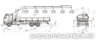 КАМАЗ-65117 бортовой 6x4 с КМУ AmcoVeba 817 4S