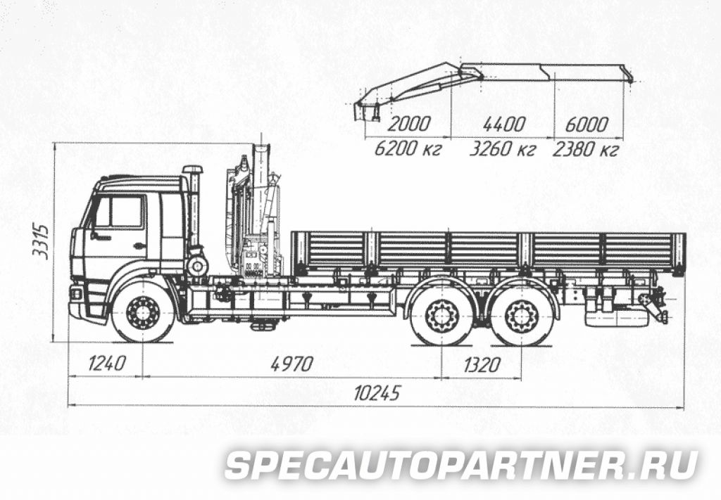 КАМАЗ-65117 бортовой 6x4 с КМУ Palfinger PK 15500