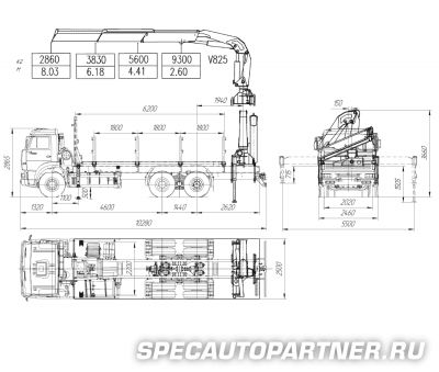 КАМАЗ-6520 бортовой 6х4 с КМУ AmcoVeba 825 2S