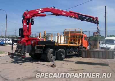 КАМАЗ-6520 бортовой 6х4 с КМУ AmcoVeba 825 2S