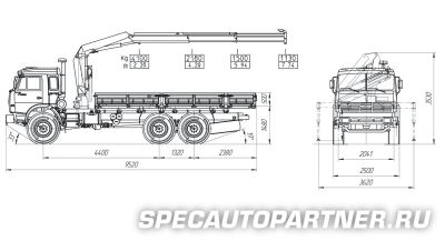 КАМАЗ-43118 бортовой 6x6 с КМУ AmcoVeba 810 2S