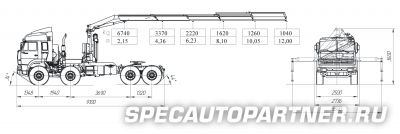 КАМАЗ-63501 тягач седельный 8x8 с КМУ AmcoVeba 817 4S