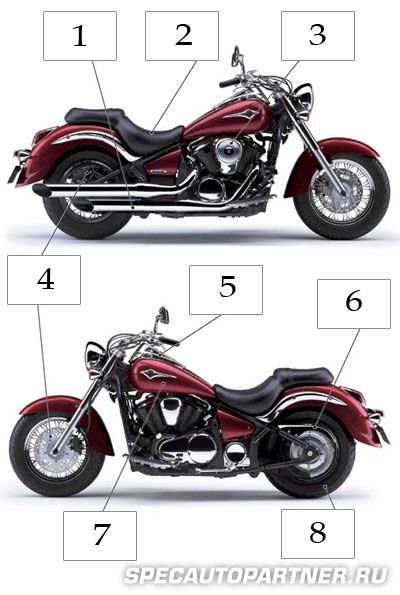 Kawasaki VN900 Classic (2007) мотоцикл 900 куб.см