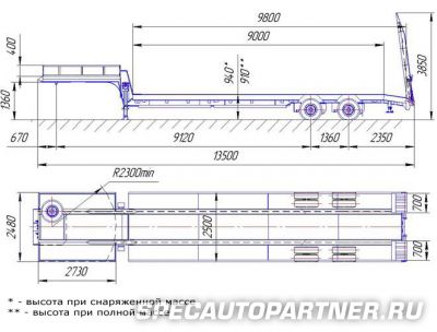 HARTUNG-94332H1-000 00 10 полуприцеп-тяжеловоз трал низкорамный