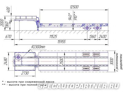 HARTUNG-94332H2-000 00 10 полуприцеп-тяжеловоз трал низкорамный