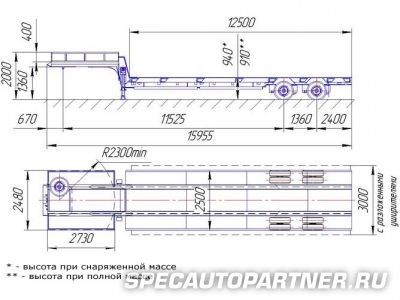 HARTUNG-94332H2-000 00 10 полуприцеп-тяжеловоз трал низкорамный