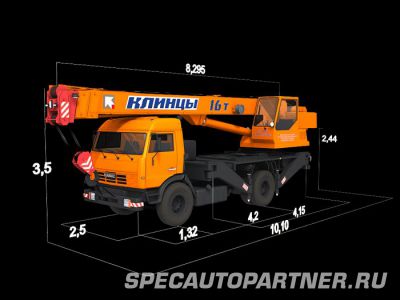 КС-35719-1-02 автокран Клинцы на шасси КАМАЗ-43253