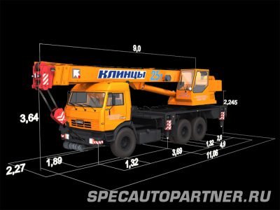 КС-55713-1К автокран Клинцы на шасси КАМАЗ-65115