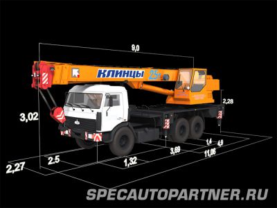 КС-55713-6К автокран Клинцы на шасси МАЗ-5337А2