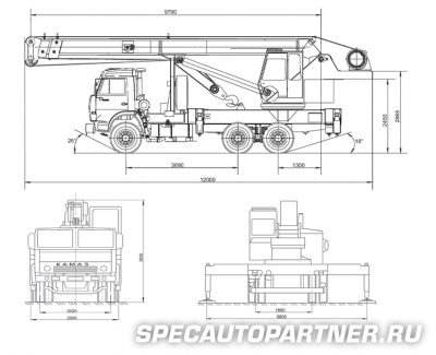 КС-45721-10 автокран Челябинец на шасси КАМАЗ-53228