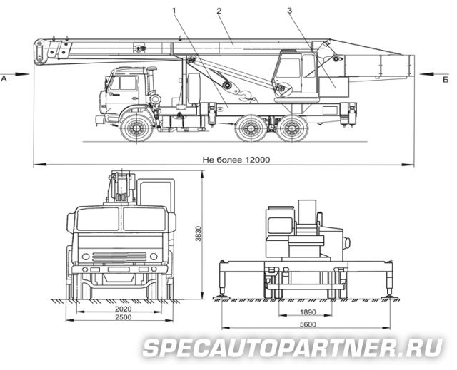 КС-45721-11 автокран Челябинец на шасси КАМАЗ-55111