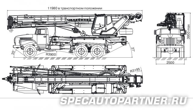 КС-55733 автокран Челябинец на шасси Урал-4320