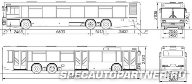 МАЗ-107 автобус городской трёхосный низкопольный