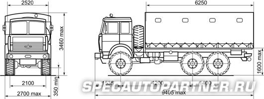 МАЗ-631705-220 бортовой 6х6