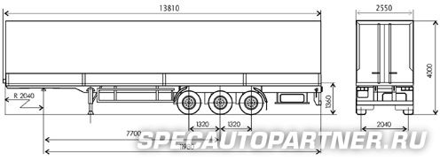 МАЗ-975800-012 полуприцеп бортовой тентованный трехосный