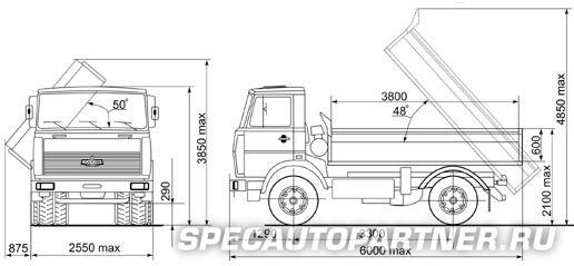МАЗ-555102-225 самосвал 4х2 с трехсторонней разгрузкой