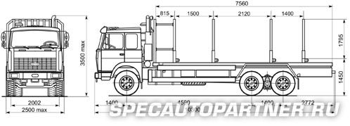 МАЗ-630308-226 сортиментовоз 6х4