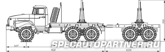 5960-0000010-05 тягач лесовозный на шасси Урал 43204-1151-41 (6х6)