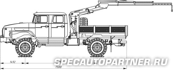 6902-0000010-01 автомобиль технологический с гидроманипулятором на шасси Урал 43206-1551-41 (4x4)