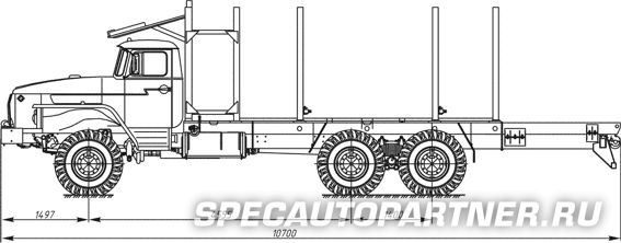 6902-0000010-03 сортиментовоз на шасси УРАЛ 4320-1951-40 (6x6)