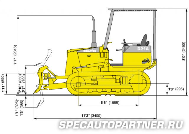 Komatsu D21P-7 бульдозер гусеничный болотоходный