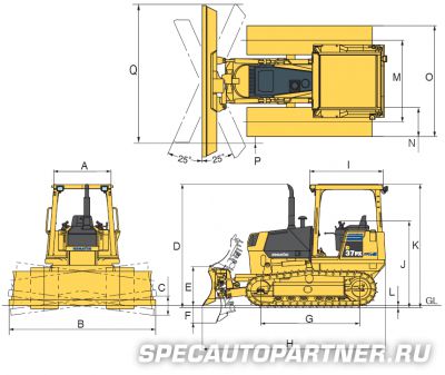 Komatsu D37P-21 бульдозер гусеничный болотоходный