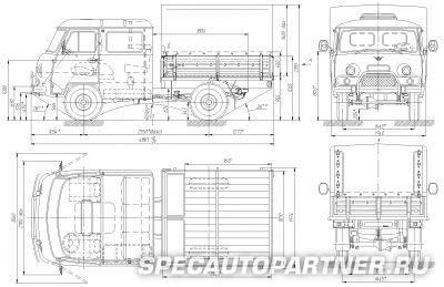 УАЗ-39094 бортовой 4х4 с двухрядной кабиной