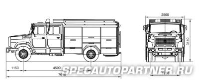 АЦ-40 пожарная автоцистерна на шасси ЗИЛ 433114