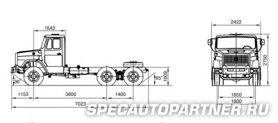 ЗИЛ 452222 шасси 6х4
