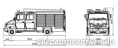 АЦ-0,8-40/2 пожарная автоцистерна на шасси ЗИЛ 530104